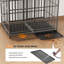 Cage pour chien robuste de 54 po avec 2 plateaux amovibles, meubles pour cage de chien convenant à 2 chiens de taille moyenne / grande, cage pour chien extérieure / intérieure avec roues verrouillables