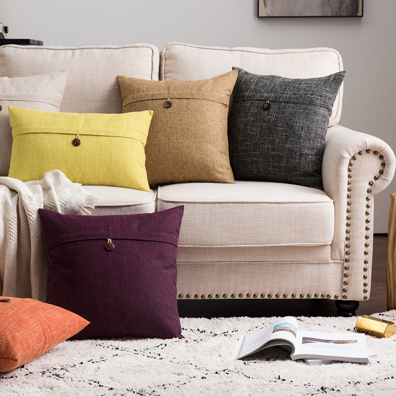 Housses de coussin carrées, Bourgogne, 18 po x 18 po, Oui