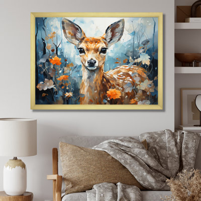 Art mural sur toile de cerf, reproduction de faune gracieuse - Collage gracieux de cerf I