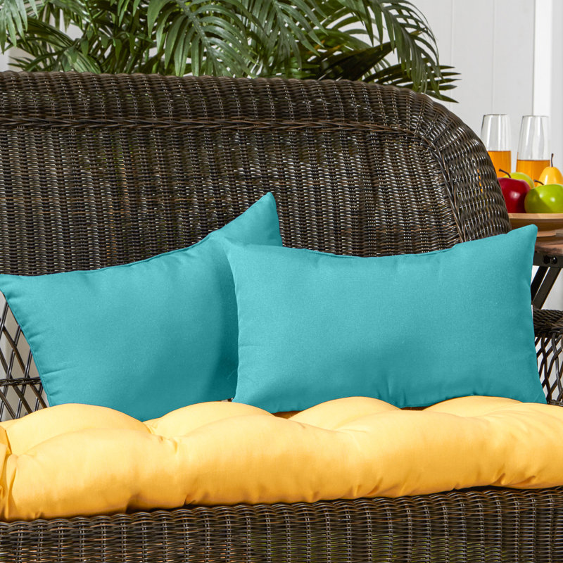 Housse et insert de coussin d'extérieur Covington, Sarcelle, Set of 2