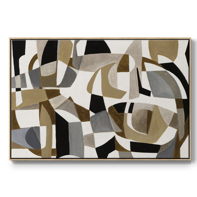 Jeu de cercle encadré sur toile, H 27 po x l 41 po x P 2 po, Naturel