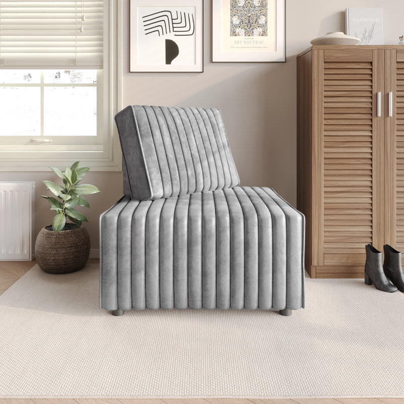 Siège d'angle en velours gris argenté, Gris argenté