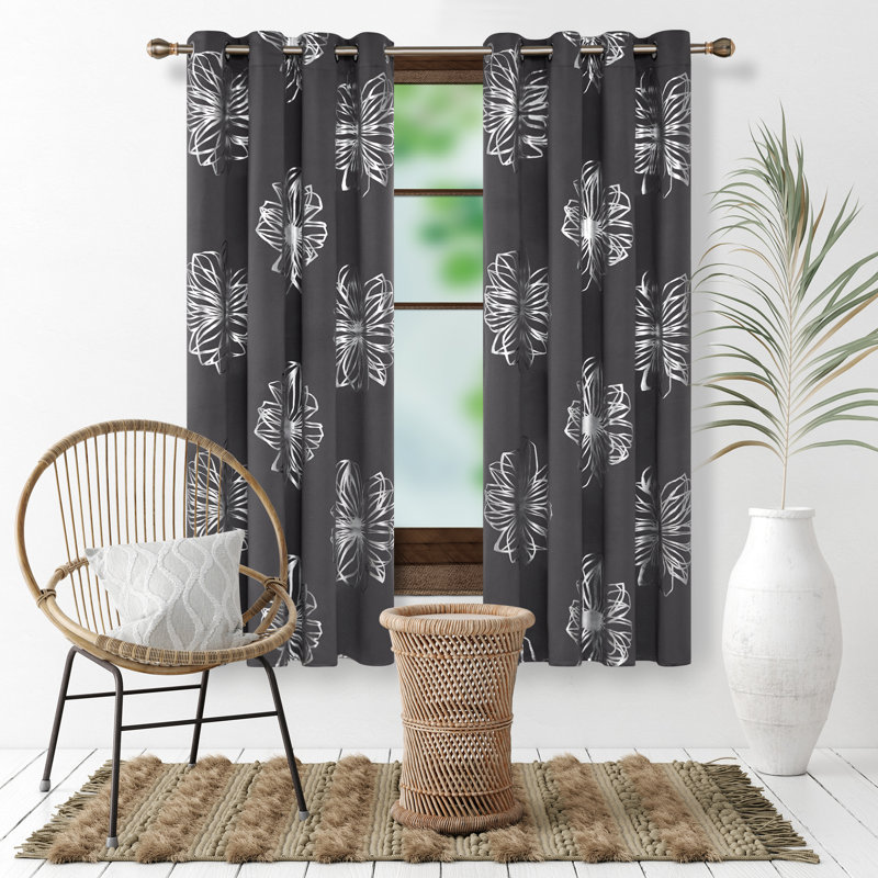 Beker Room Darkening Curtains / Drapes Pair, 52" W x 95" L, Navy Blue