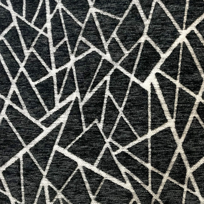 Coussin Plutus, Noir / blanc géométrique, Carrée, H 20 po x l 20 po
