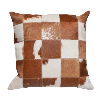  Patchwork Leather Throw Pillow