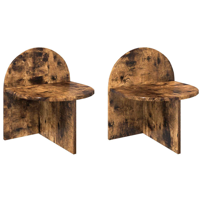 40cm W Manufactured Wood Bedside Table, Smoked Oak