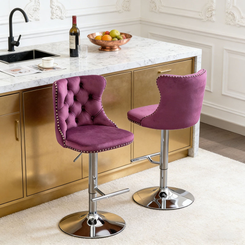 Tabourets de bar modernes et rembourrés, Mauve11