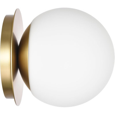 Corrigan Studio Aged Brass Globe Wall Sconce for Bathroom