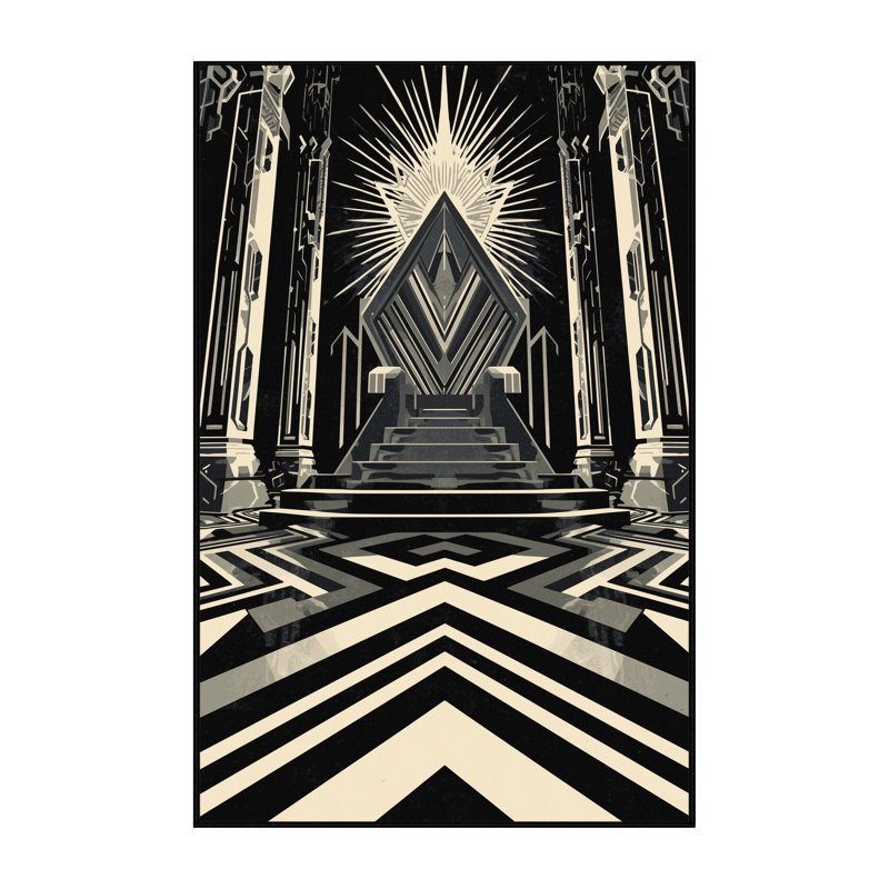 Tapis noir moelleux moelleux Alton Throne Alien, 5 x 7