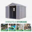 Remise de rangement extérieure en résine 4 x 6 pi avec ventilation intégrée et porte verrouillable pour la cour arrière-122846205