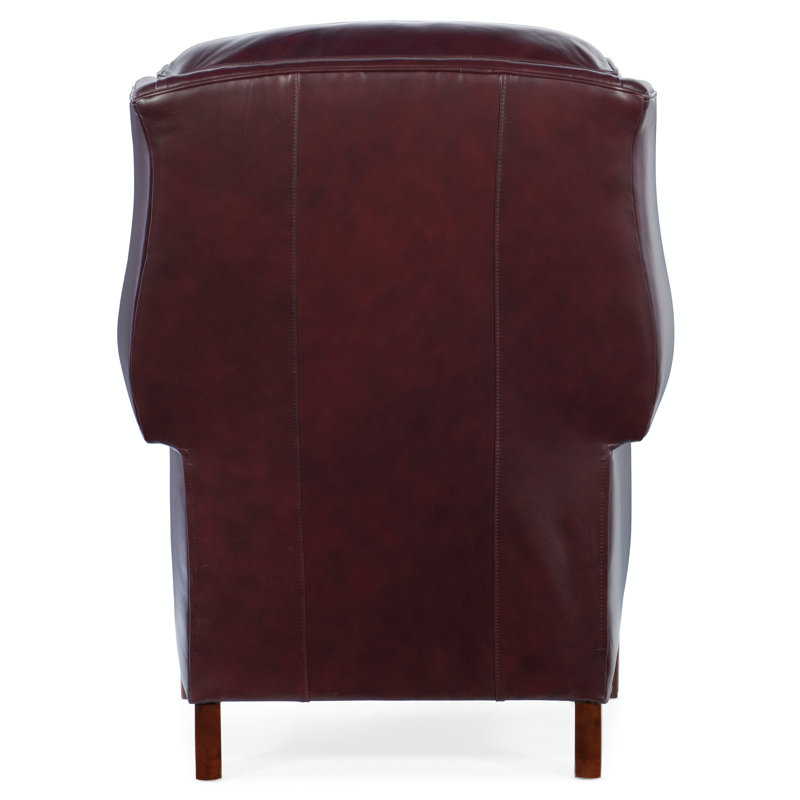 Chippendale Recliner, Central Park Red Genuine Leather
