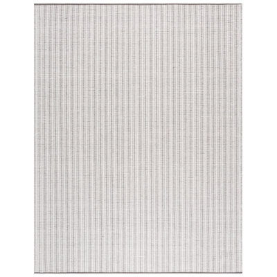 909 Hand Woven Cotton/Wool Striped Rug in Beige/Ivory