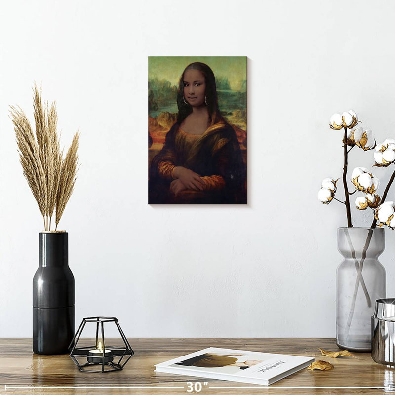 Leisha Mona Lisa d'inspiration afro-américaine, H 12 po x l 8 po