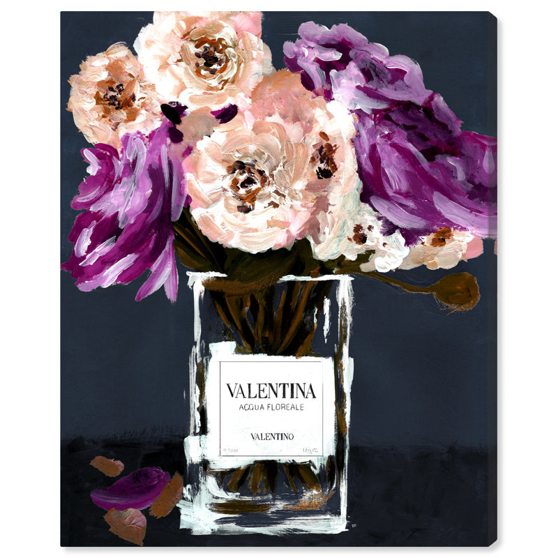 Acqua Florale Deep Florals - Peinture, Toile tendue, H 30 po x l 20 po