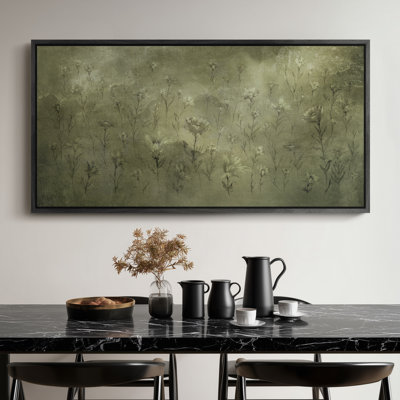 Extra Large Aged Green Minimal Abstract Surface Composition Print Wall Art