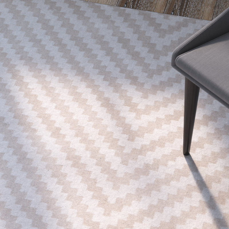 Sanyla Hand Tufted Wool Chevron Rug, Runner 2'6" x 8'