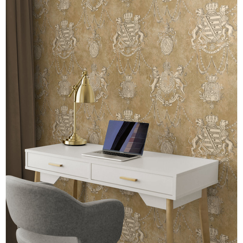  Papier peint écusson Designs Taupe Lavern, Taupe