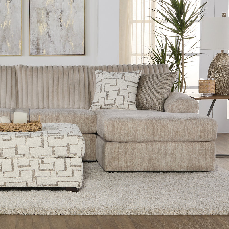 Hughes Furniture 3 Piece 19950 Modular Sectional Large - Galactic Parchment