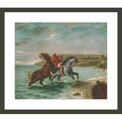 Horses Coming Out of the Sea by Eugène Delacroix -Framed Giclee Print