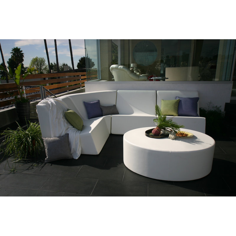 Dots Outdoor Ottoman, Chill White
