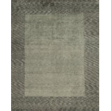 Plateau Hand Knotted Wool Geometric Area Rug in Gray