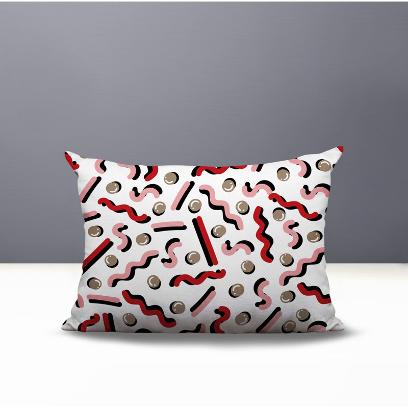 Coussin lombaire intérieur / extérieur Voxa, Rectangle H 18 po x l 25 po, Rouge