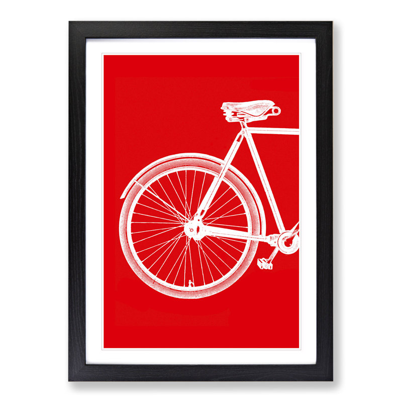 Bicycle No.1 - Picture Frame Graphic Art, 48cm H x 36cm W x 2cm D, Black
