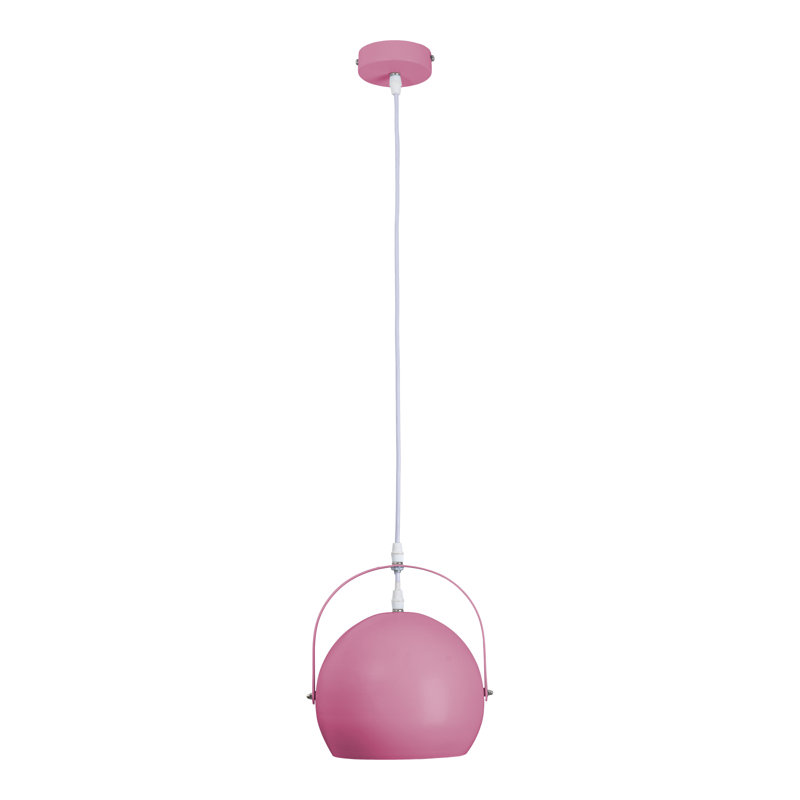 Emma Dome Pendant Light, 1 Light, Pink