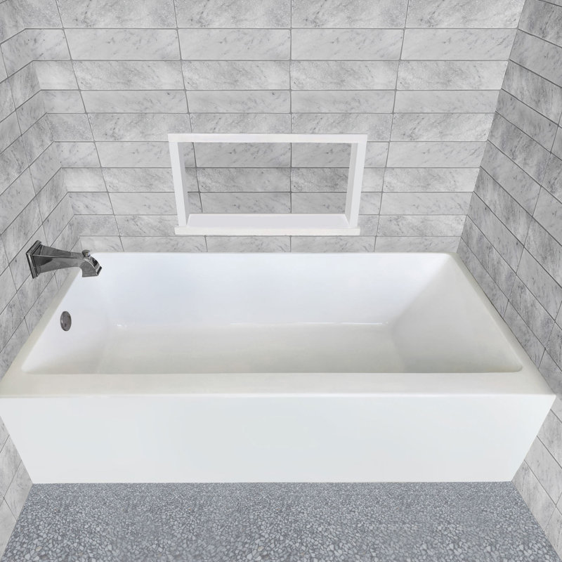 Whitehaus Collection 60" x 30" Alcove Soaking Bathtubs With Drain Hole Options, Left
