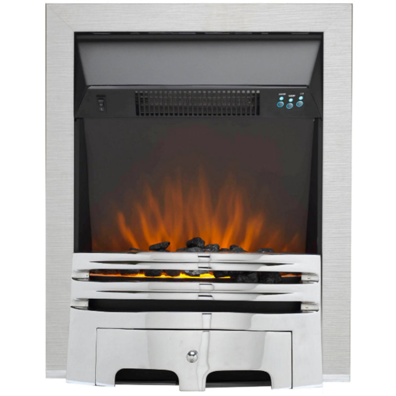 Diesel Belfry Heating 48 cm W Electric Fireplace Insert with 4000 BTU, Chrome
