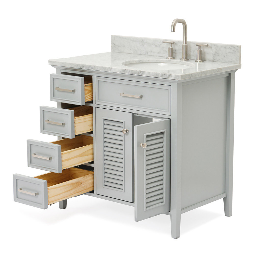 Chamblee 37'' Single Bathroom Vanity, Right, Gray