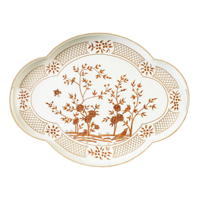 Laurent Metal Decorative Tray, White