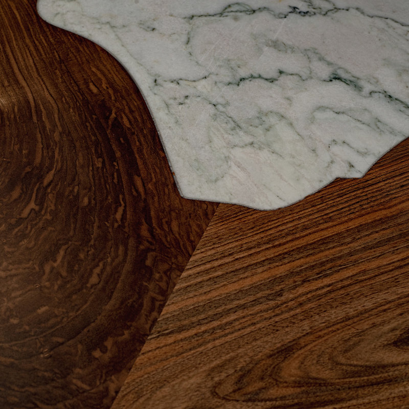 Walnut Round Solid Wood Base Dining Table