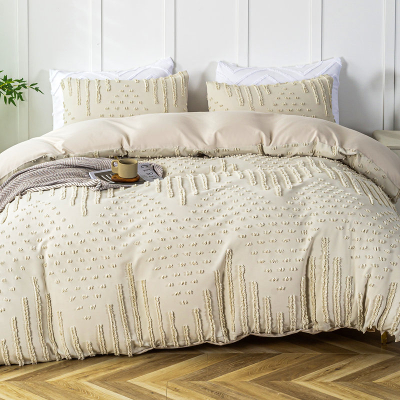 Ensemble de housse de couette touffetée Bohe Beddings , Housse de couette grand et 2 taies d'oreiller stan