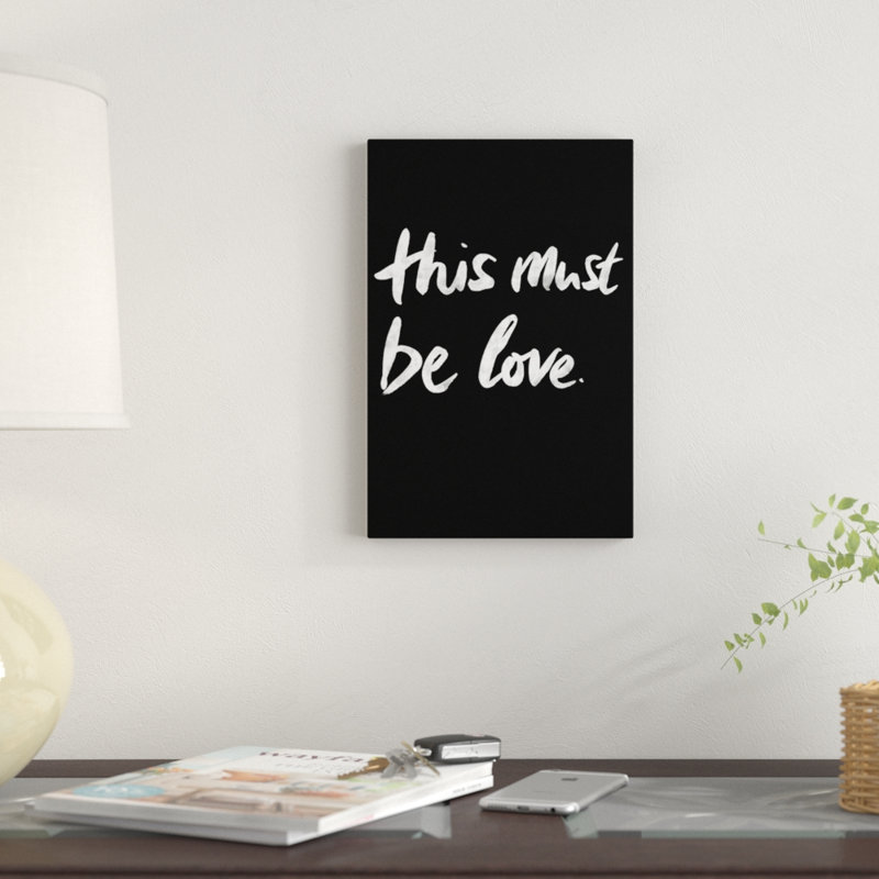« this must be love ii on black », reproduction d’impression sur toile tendue, H 18 po x l 12 po x P 1,5 po, Toile tendue