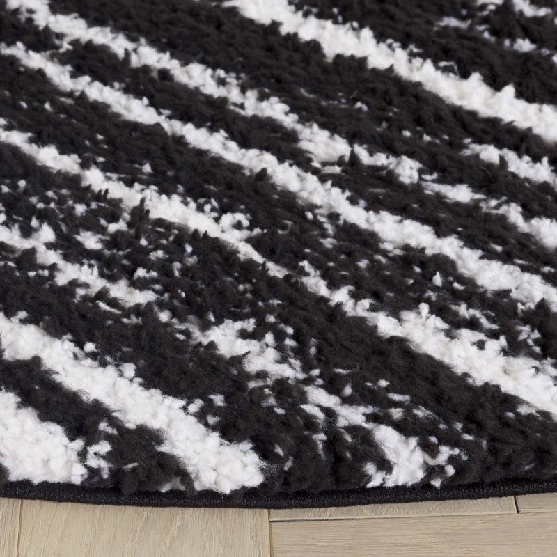 Tapis de couleur unie Estefana Performance, Rond 6 pi 7 po