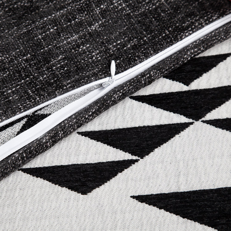 Amelia Black and White Cotton Aztec Queen Comforter Set