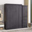  Lit double escamotable avec garde-robe, armoire pliable et système de rangement intégré, gris-1888473460