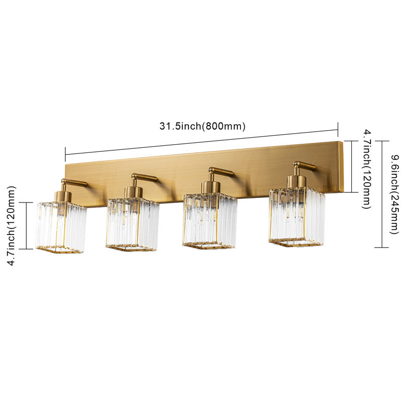 Nikol Dimmable Vanity Light, Gold, 4
