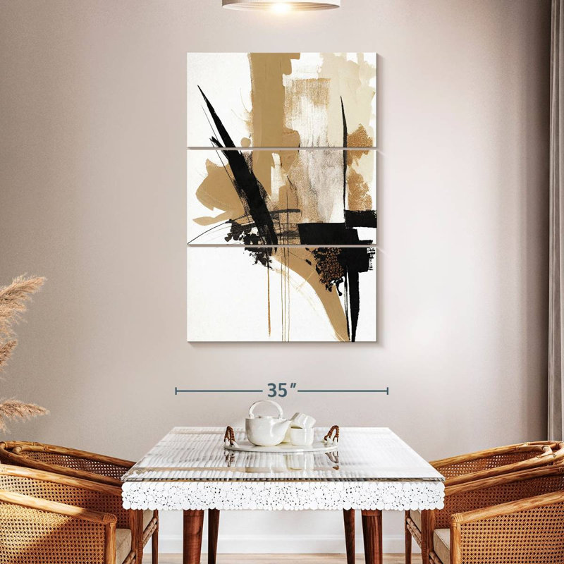 Avery Beige lignes chaotiques III, H 32 po x l 20 po