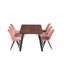 Gualtier 4 Person Dining set - a Rectangular Wooden Dining Table with Metal Legs and a Set of 4 Quilted Velvet Dining Chairs for Dining Room - Modern Dining Table Set-542423258-542423261-746159998