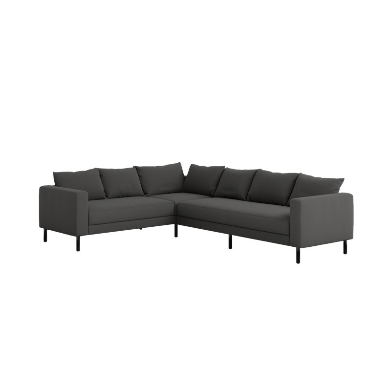 Essential 6-Seat Corner Sectional, Shadow Upcycled Poly, Metal