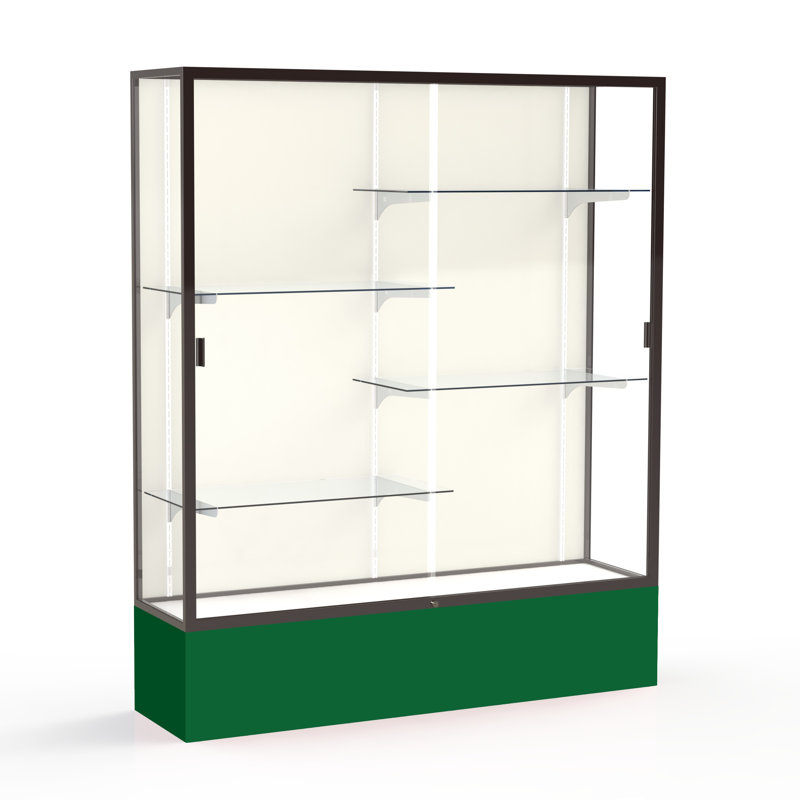 Spirit Series 72'' H x 60'' W Metal Display Cases, Dark Bronze, Plaque Fabric, Orange