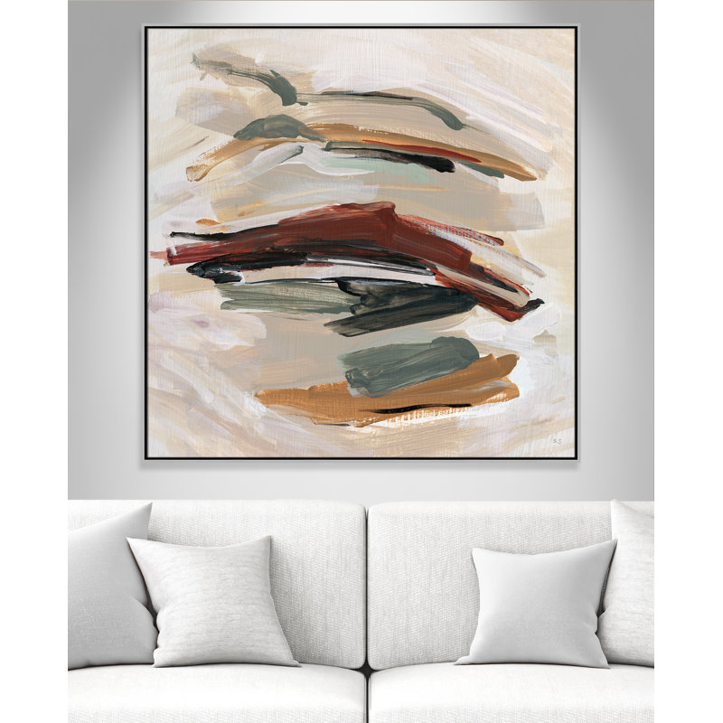 Carmina Spring Shadows by Susan Jill - Floater Frame Painting on Canvas, Silver , 46.5" H x 46.5" W