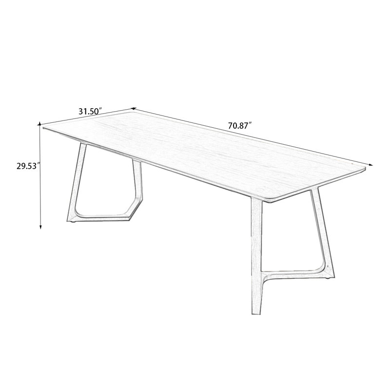 Brown Rectangular Solid Wood Dining Table, 29.53"H x 70.87"L x 31.5"W