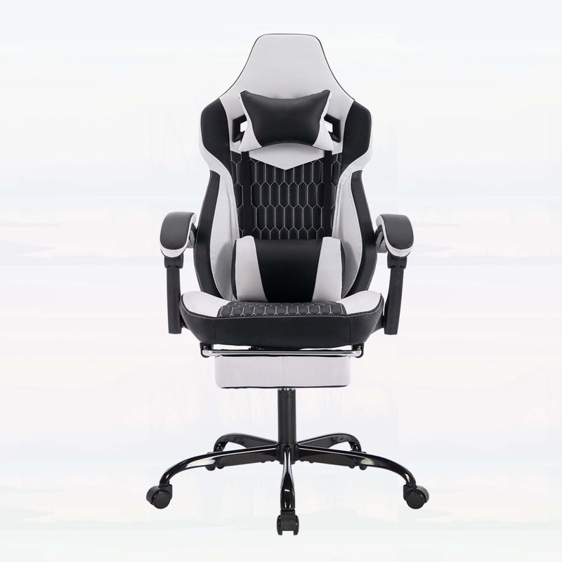 Chaise de jeu à haut dossier avec repose-pieds, conception ergonomique et soutien lombaire pour un confort et un style ultimes
