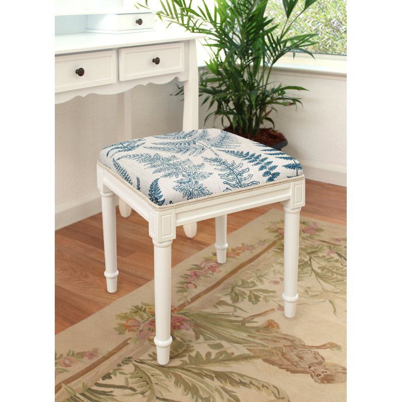 Knightsbridge Solid Wood Accent Stool, Navy