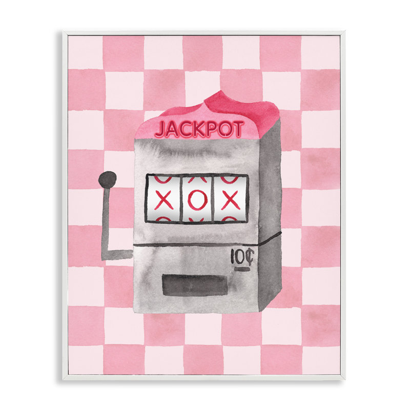 Estampe numérique Jackpot, par Nina Jacobs, H 14 po x l 11 po, Estampe numérique encadrée blanc bord de mer