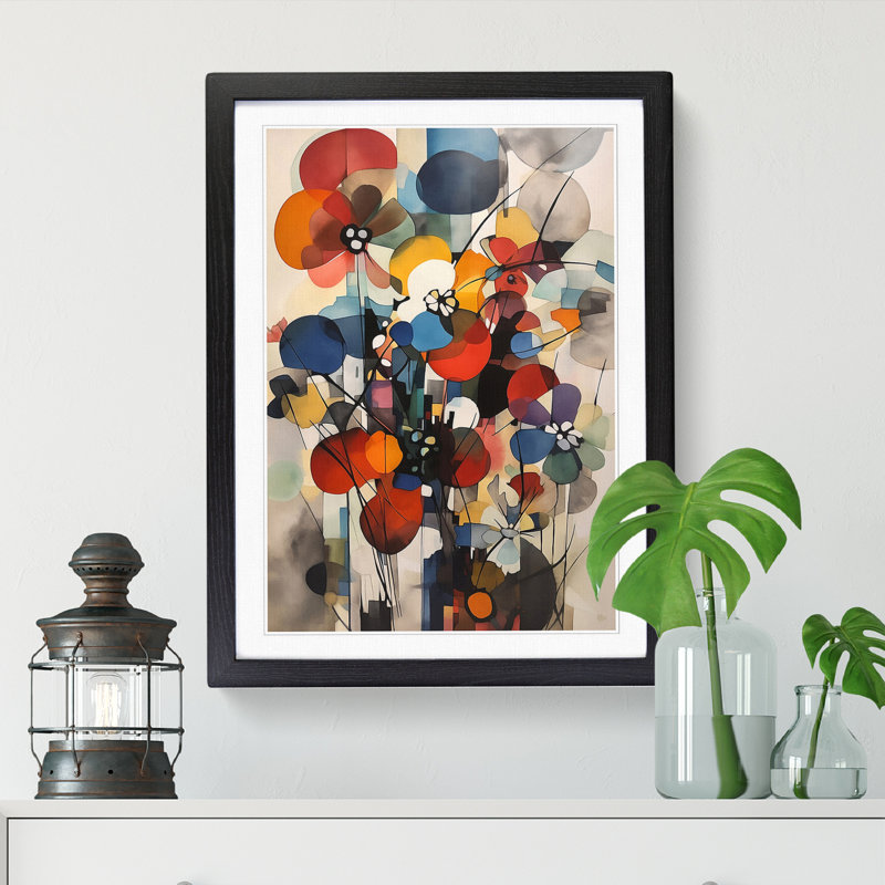 Bauhaus Flowers Vol.2 - Framed Print, 34cm H x 25cm W, Oak Framed