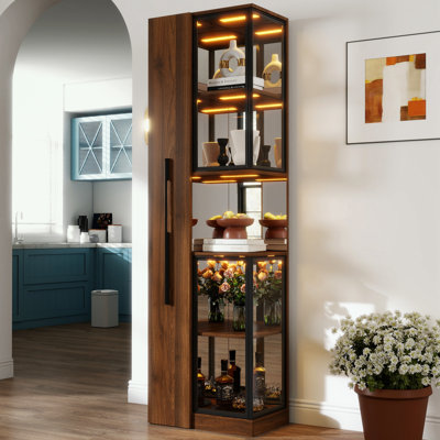 Accent Cabinet with Glass Doors and Lights